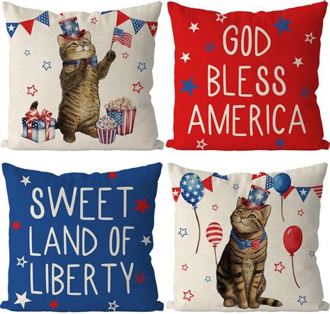 Amazon GAGEC 4th Of July Pillow Covers 18x18 Inch Set Of 4