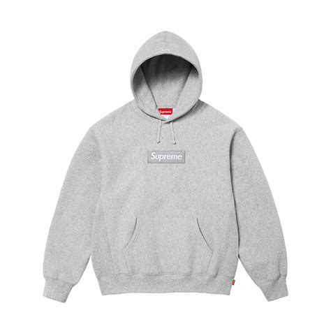 Supreme Box Logo Hoodie Fw24 Heather Grey — Kick Game