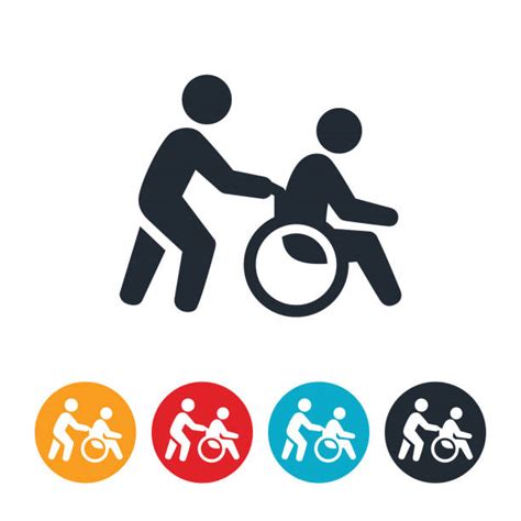 Pushing Wheelchair Illustrations Royalty Free Vector Graphics And Clip