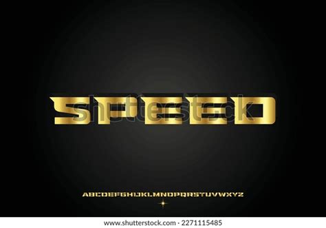 Speed Elegant Golden Alphabet Letters Font Stock Vector Royalty Free