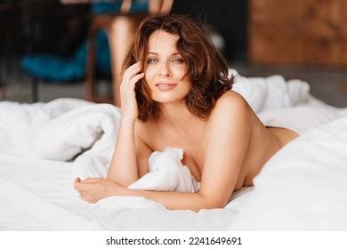 Sexy Naked Brunette Woman Lying Bed Stock Photo 2241649691 Shutterstock