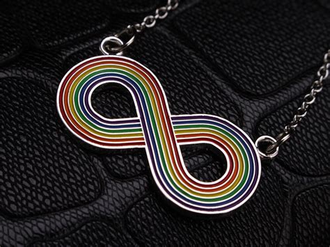 Rainbow Gay Pride LGBT Infinity Necklace Pendant F Grandado