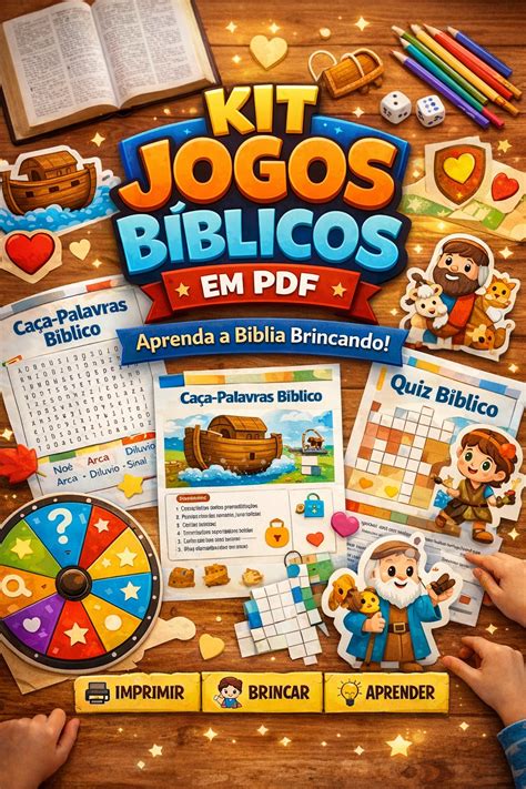 Jogos Bíblicos Bom De Bíblia - Kit Jogos Bíblicos em PDF – Aprenda a Bíblia Brincando! - Marcelle...