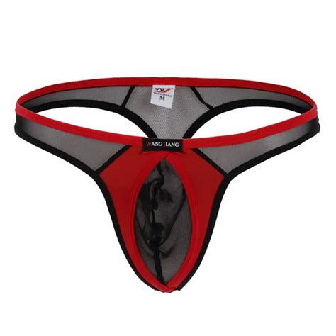 Men S Mesh Bulge Low Rise G String Thong Bikini Jockstrap Underwear Buy Gay Underwear Thongs