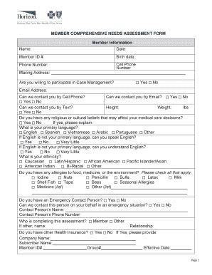 Fillable Online Cna Form Dsnp Horizon Blue Cross Blue Shield Fax