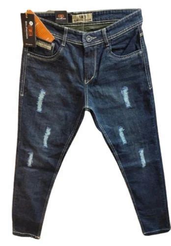 Regular Fit Men Ripped Denim Jeans Blue At Rs 650 Piece In Surat Id 2850231475173