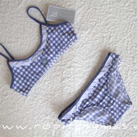 Bikini Azul Vichy De Al Agua Patos Verano Ropitasymas