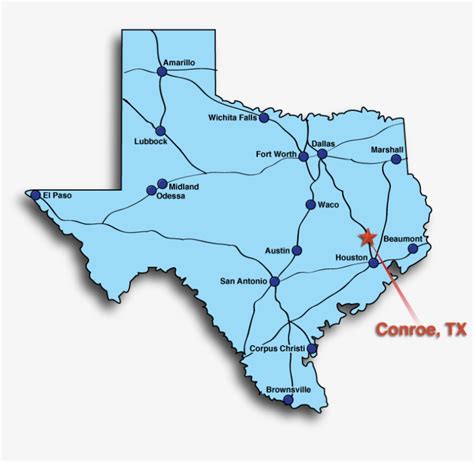 Map Of Texas Conroe - Allene Madelina