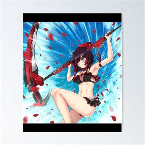 RWBY Summer Time Ruby Rose Bikini Chiffon Top Poster For Sale By Wellspollys Redbubble