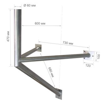 Кронштейн для спутниковой антенны Gibertini 1.25см. с выносом 60см ...