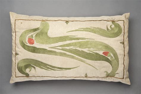 Hermann Obrist 1862 1927 Floral Cushion Embroidered Silk On Linen