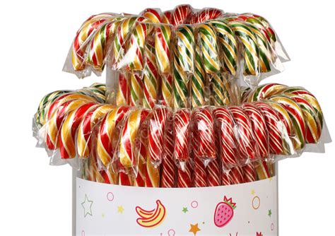 Карамель леденцовая "Трость" Ассорти 28гр 65шт длина 17 см В ...