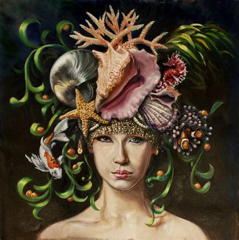 Queen Conch Print Seaweed Inspired Makeup Conch Shell Art Shell Queen