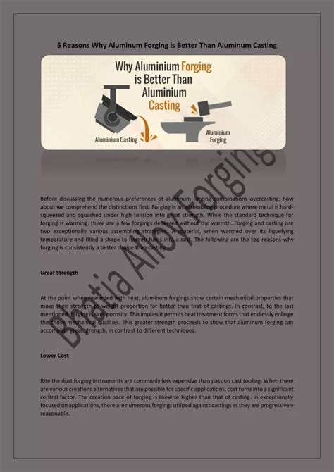 Ppt 5 Reasons Why Aluminum Forging Is Better Than Aluminum Casting