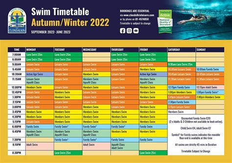 Correct Timetable Clondalkinleisure