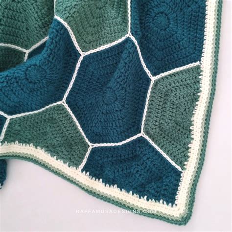 Crochet Pattern Hexagon Throw Blanket Warm Afghan Solid Hexagons Fabric