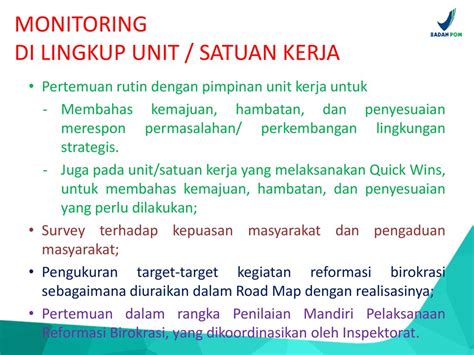 Monitoring Monitoring Pelaksanaan Reformasi Birokrasi Dilakukan Dalam