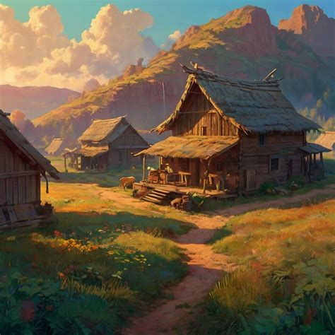 Rustic village scene