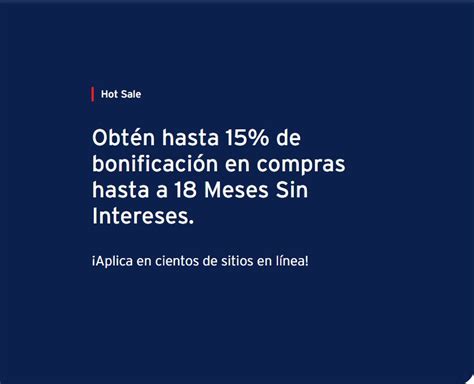 Banamex Hot Sale Obt N Hasta De Bonificaci N En Compras Hasta A Meses Sin Intereses