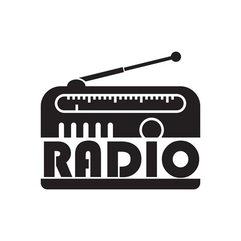 ilustracion de icono de vector de plantilla de logotipo de radio