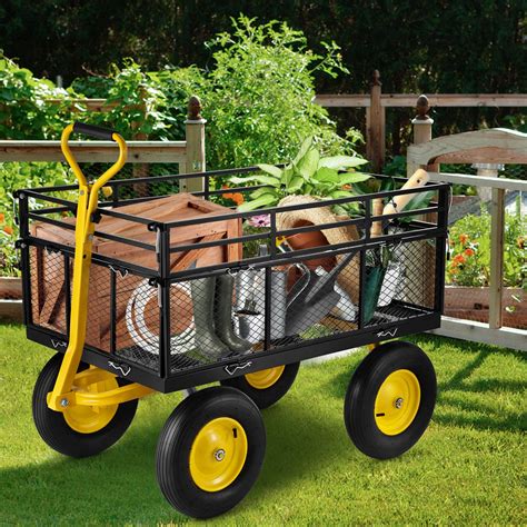 Vevor Vevor Heavy Duty Steel Garden Cart Lawn Utility Cart 1400 Lbs W