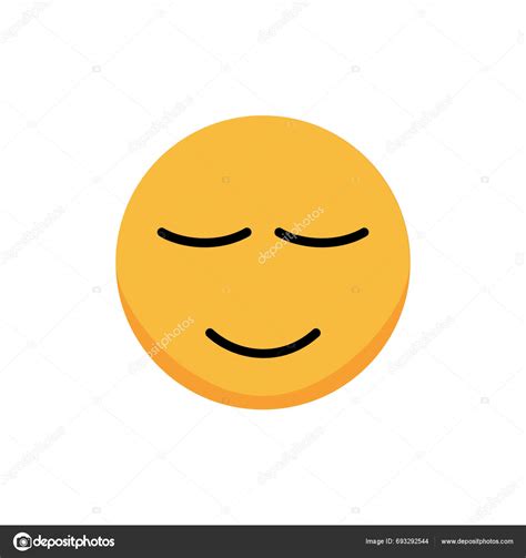 Emosikon Mengantuk Ikon Tersenyum Emoji Kartun Vektor Vektor Stok Oleh