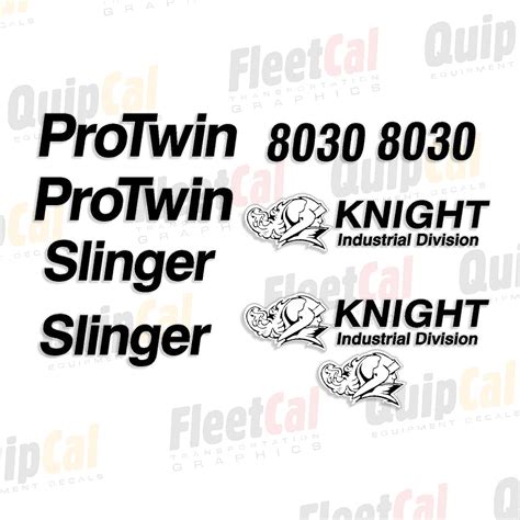 knight  pro twin slinger manure spreader marking decal set truck