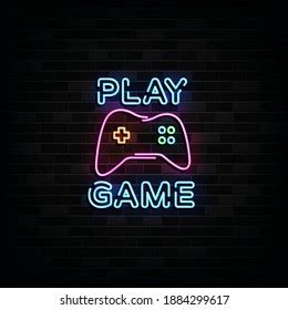 Gaming Neon Sign Vector Play Design Stock Vector Royalty Free