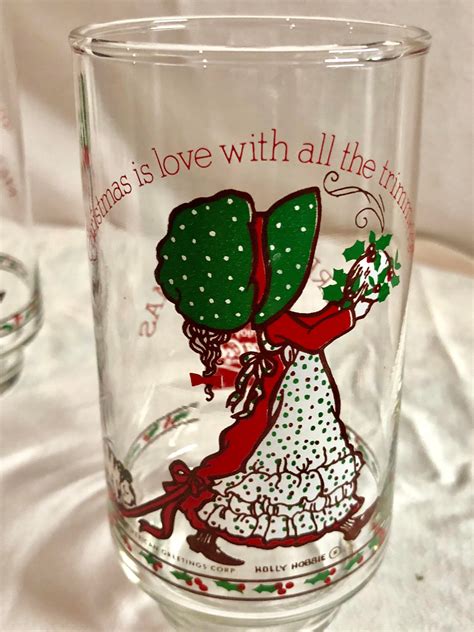 Limited Edition Coca Cola Holly Hobbie Christmas Drinking Glasses Set