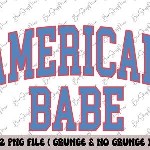 Th Of July Png American Babe Png Retro Png USA Png American Patriotic Png Varsity Png