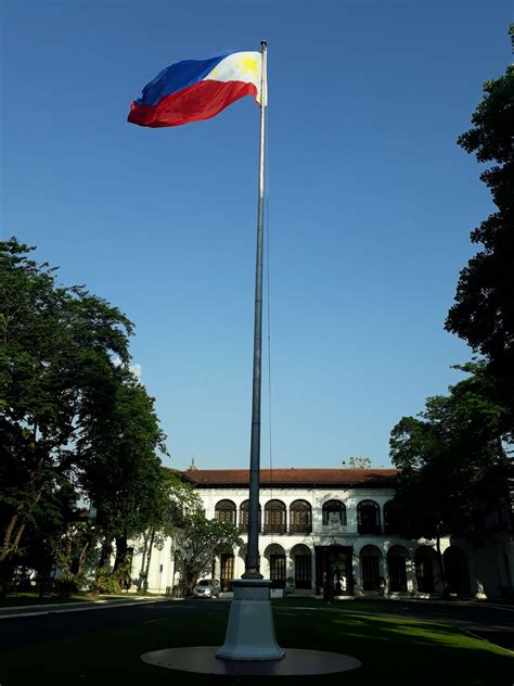 Malaca Ang Palace Kalayaan Hall Facade With Flag San Miguel