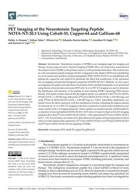 PDF PET Imaging Of The Neurotensin Targeting Peptide NOTA NT 20 3