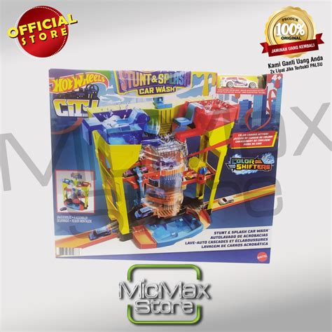 Jual Hot Wheels Hotwheels Mattel Stunt Splash Car Wash Playset Grw Shopee Indonesia