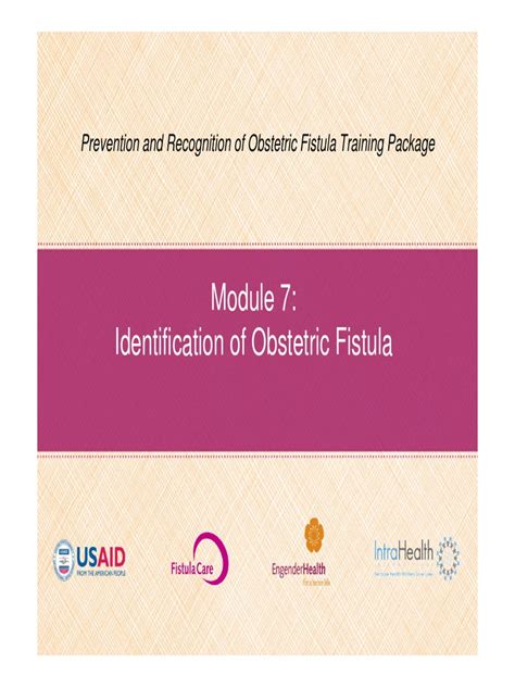 Module 7 Identification Of Obstetric Fistula Fistula Care Pdf