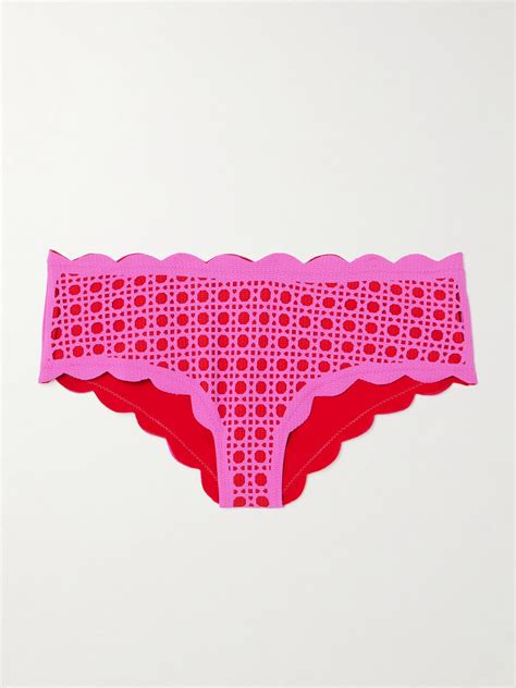 Marysia Spring Scalloped Laser Cut Bikini Briefs In Pink 40 Off