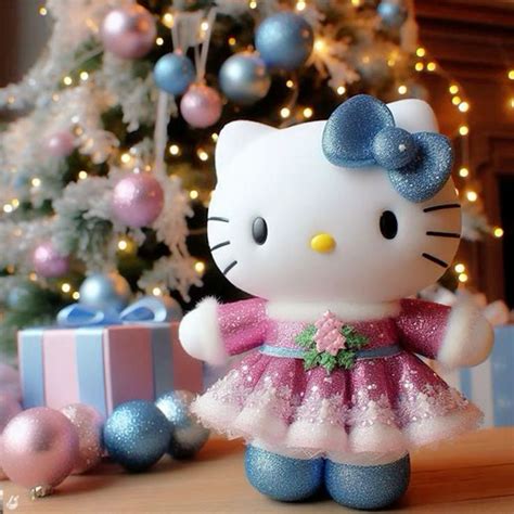 Christmas Hello Kitty | Crafts, Cartoon christmas tree, Mosaic crafts