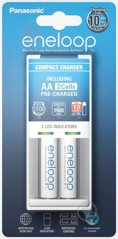 ᐉ Зарядное устройство Panasonic Compact Charger + Eneloop 2AA 1900 mAh ...