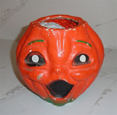 Antique Paper Mache Jack O Lantern 1940s No Handle Etsy