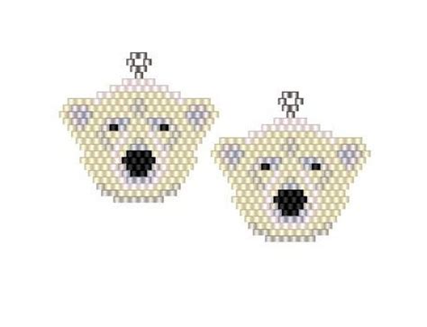 Polar Bear Brick Stitch Earring Pendant Pattern Chart Pdf Etsy Canada