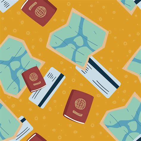 Premium Vector Traveling And Vacation Planning Seamless Print