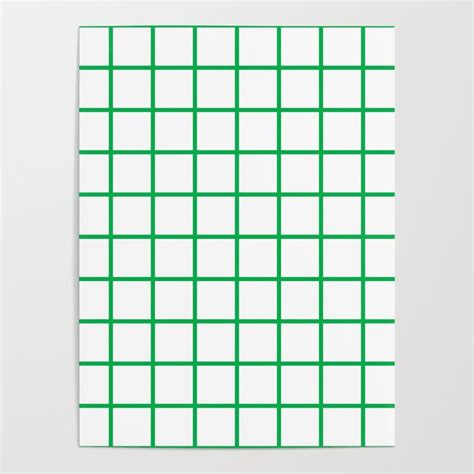 Green Grid Pattern Poster by CoolFunAwesomeTime | Society6