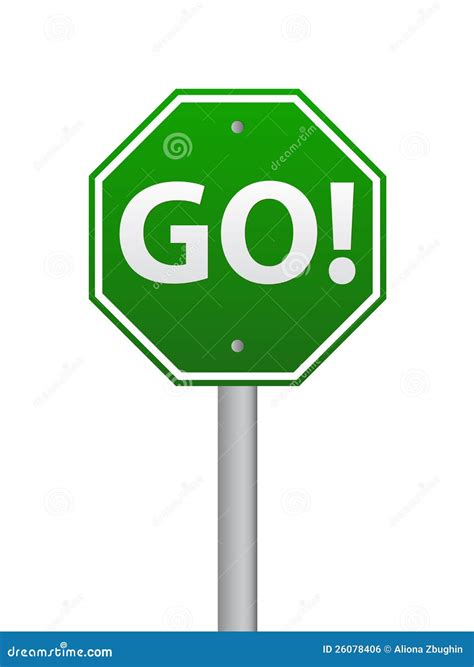 Go Road Sign Stock Vector Illustration Of Green Shape 26078406