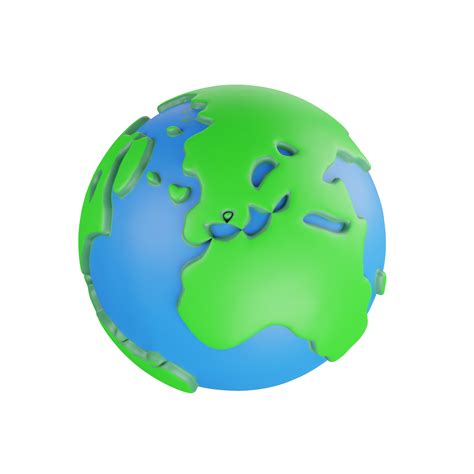 D Rendering Earth Planet Icon On Transparent Background Png