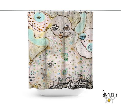 Shower Curtain Art Colorful Abstract Rainbow Unique Bath Etsy Uk