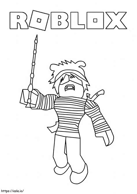 Simple Roblox Character coloring page