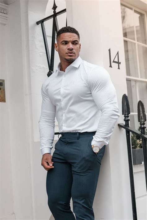 muscle fit suit suits  muscular men tight dress shirt