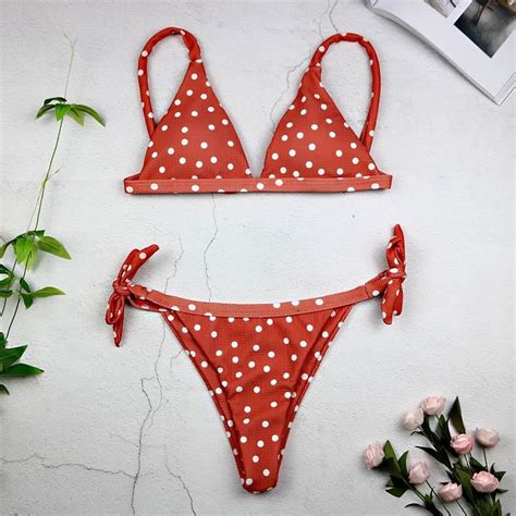 Swimsuit Dot Bikini Set Low Waist Bikinis Trendy Beachwear Swimsuits