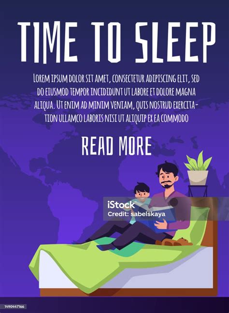 Template Poster Waktu Tidur Waktu Tidur Untuk Anakanak Ilustrasi Vektor