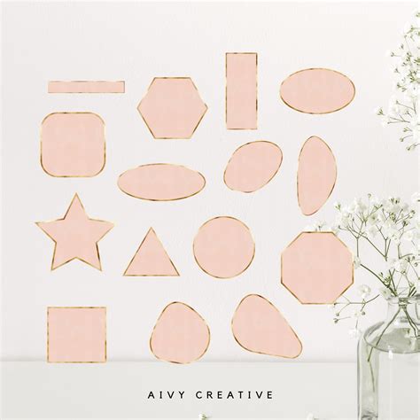 Elegant Gold And Nude Abstract Clip Art Set Transparent PNG Etsy