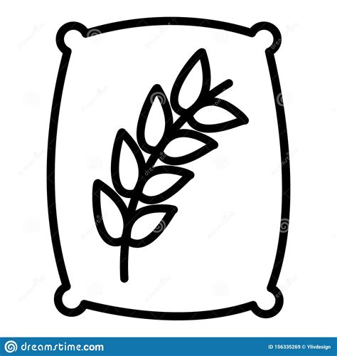 Wheat Sack Icon Outline Style Stock Vector Illustration Of Farm